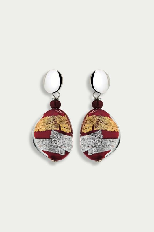MORETTA EARRINGS RED AND GOLD